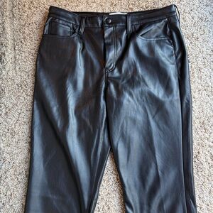 Dear John JEANNE CROP FLARE PANT VEGAN BLACK LEATHER